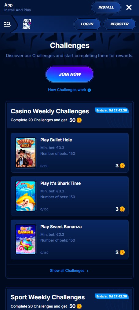 Mobile Sports Betting on Boomerang
